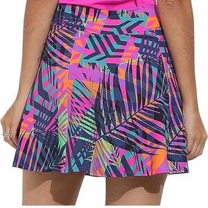 Colorful Leaf Print Women's Skort